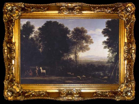 framed  Claude Lorrain Landscape with Erminia and the Shepherds (mk17), ta009-2